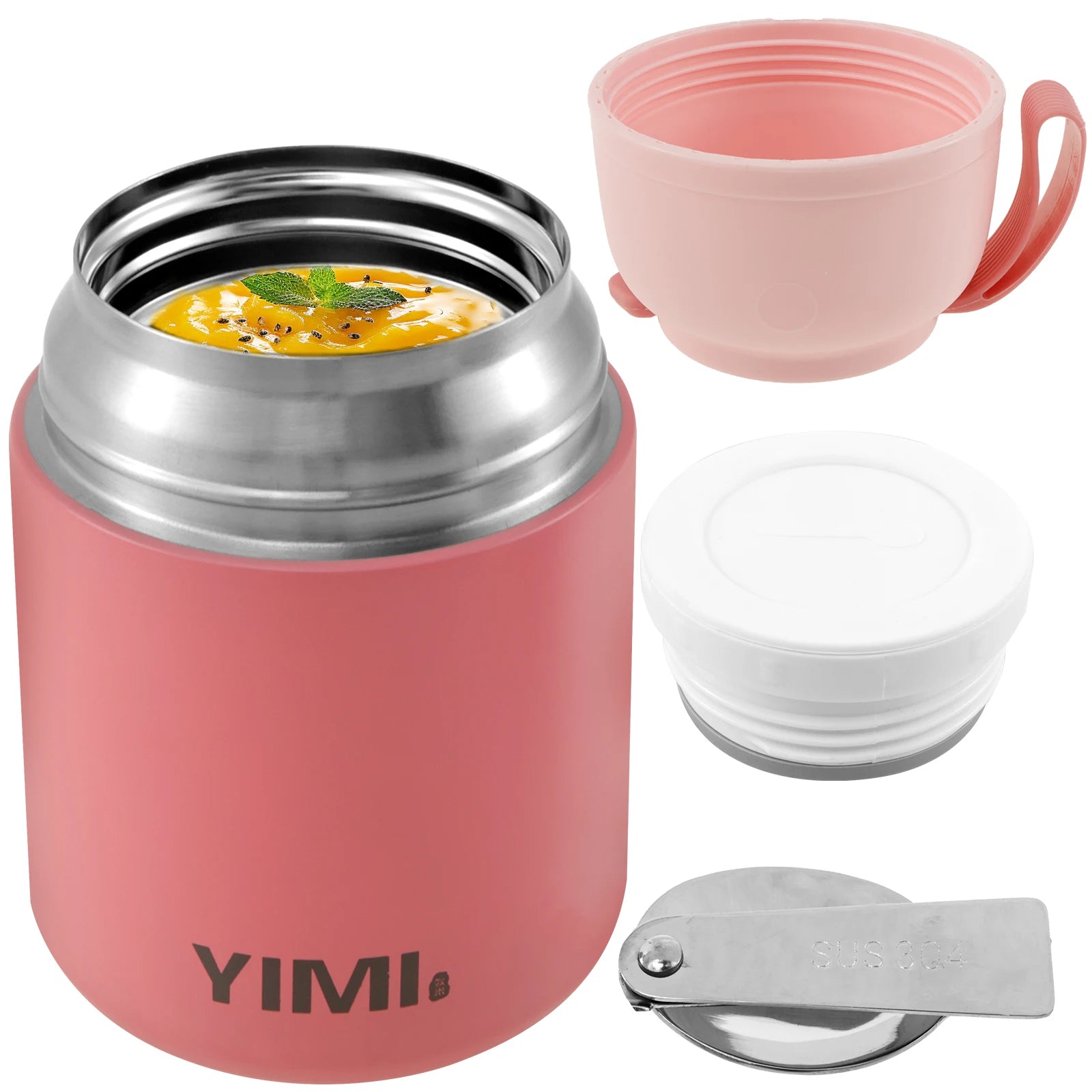 Stainless Steel Insulated Thermo Soup Cup 530ml 480ml Portable Lunch Box with Spoon Food Container Vaccum Cup Insulate Bento Box